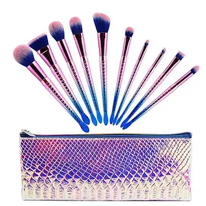 10PCS Mermaid Makeup Brushes Set With Case