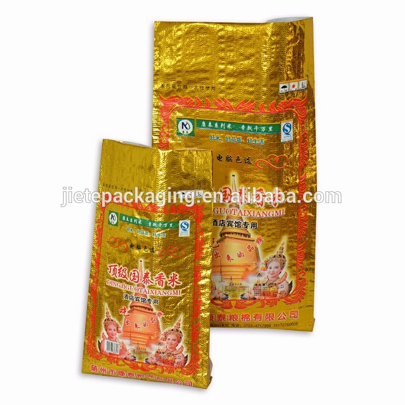 Polypropylene plastic food packaging Thai jasmine rice bags 25kg for sale