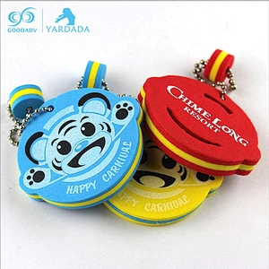 2018 new product wholesale blank metal eva floating keychains