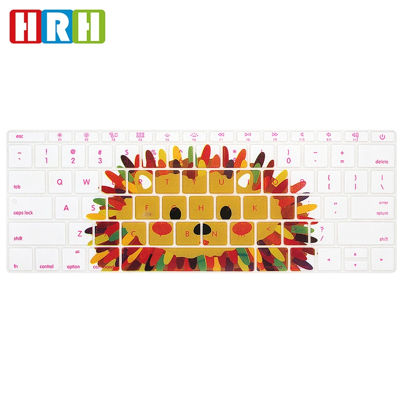 cute fonts images animal design custom silicone keyboard cover for macbook 12 inch for macbook pro 2016 touch bar US version