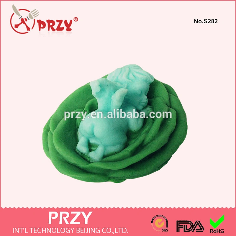 S282 PRZY decorative silicone sleeping angel baby soap mold