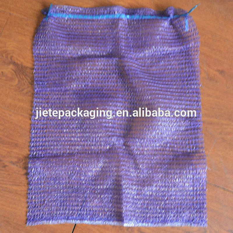 Customized violet raschel mesh bag size 50*80cm for packing onion,orange,tomato,potato