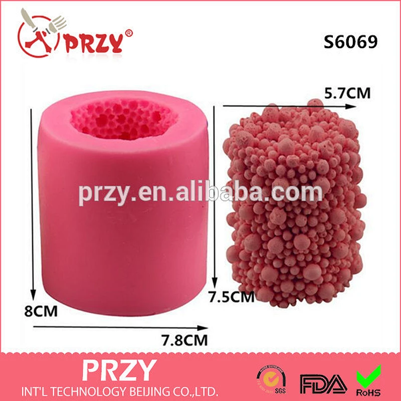 Bubble shape silicone mold for soap cylinder-shaped silicone mold