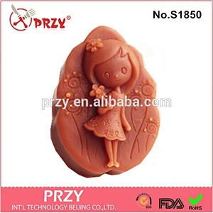 2015 newest girl shaped soap making silicone soap mold