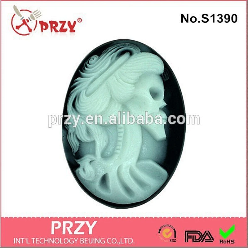 skull lady desin silicone soap molds