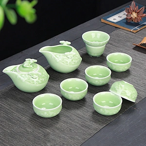 New style ceramic product jade green color cup water bottle for business gift box