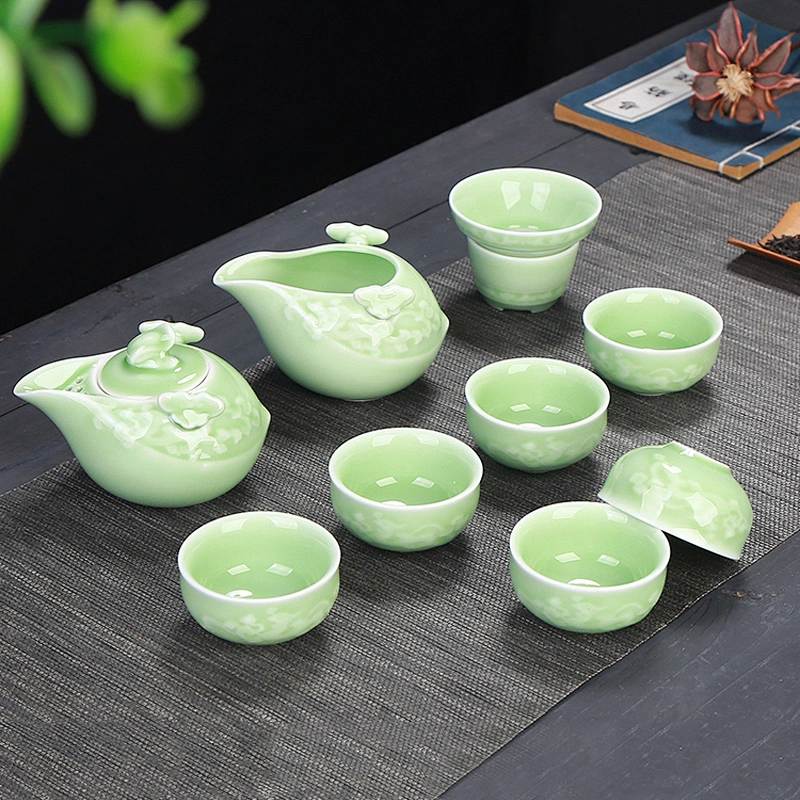 New style ceramic product jade green color cup water bottle for business gift box