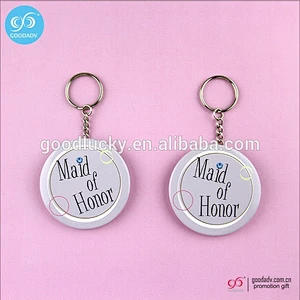 Promotional gift round openers key rings custom printed bottle opener keychain
