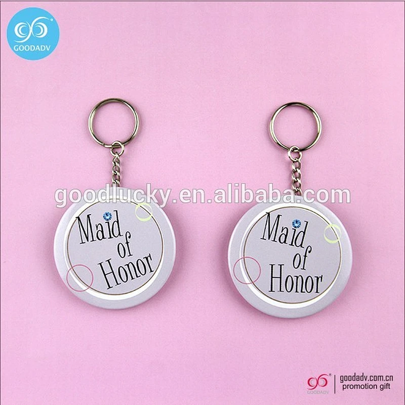 Promotional gift round openers key rings custom printed bottle opener keychain