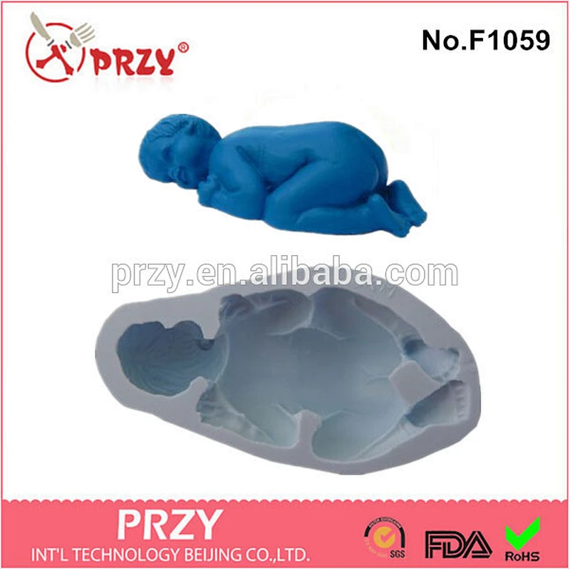 F1059 Food grade baby shape silicone mold handmade soap cake decoration silicone baby soap mold