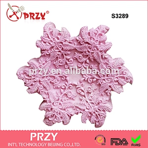 S3289 mass production custom christmas lace snowflake silicone mold