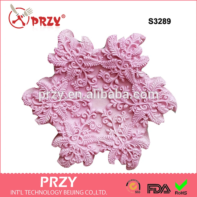 S3289 mass production custom christmas lace snowflake silicone mold