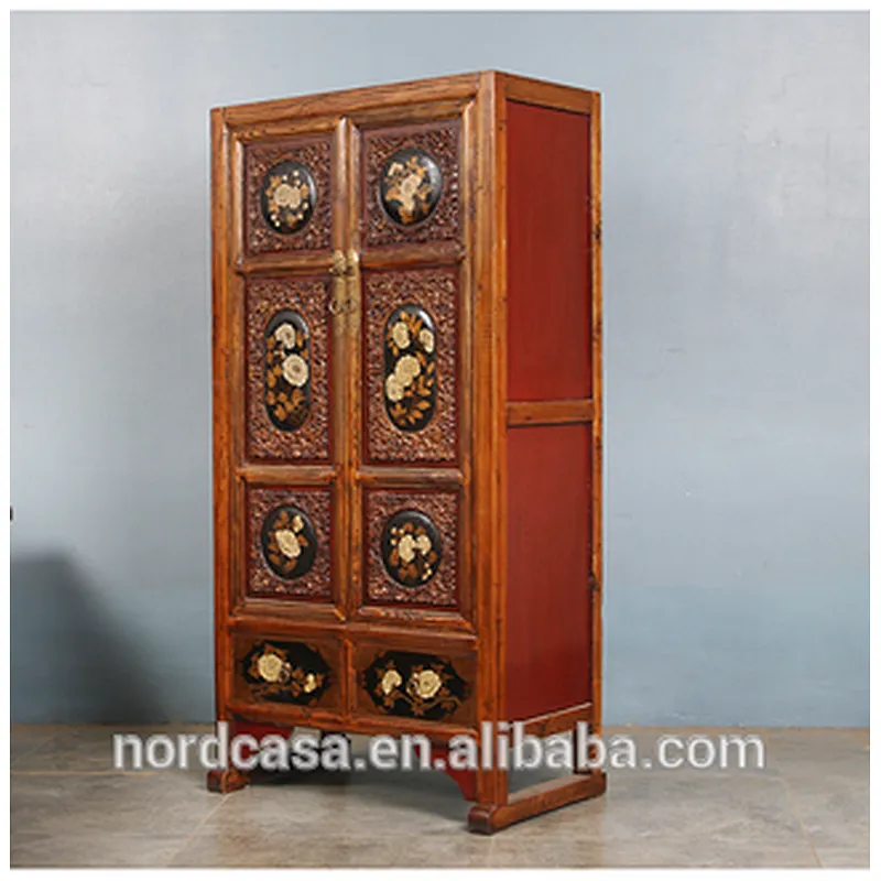 Chinese antique cabinet antique painted carved furniture