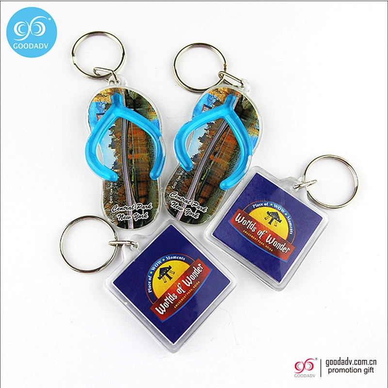 Beautiful fashion promotional key ring custom acrylic clear plastic keychain