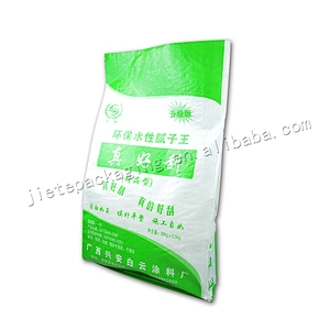 Cheap construction use 30kg white plastic pp woven cement bag for wall putty powder and mortar