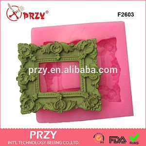 F2603 High quality Silicone Mold for Fondant with CE certificate; 3d frame silicone mold