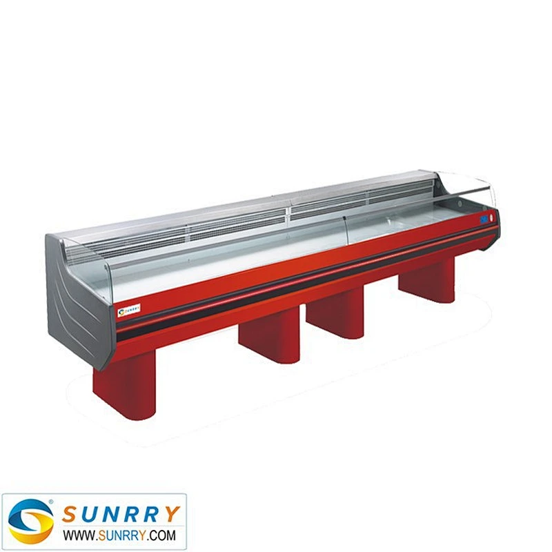 New design air cooling horizontal mini fridge display fridge freezer for meet display in supermarket (SUNRRY SY-FMS2500S)