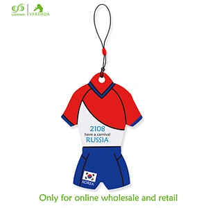 Korea novelty T-shirt shape football cup 2018 promotional item souvenir hanging absorbent paper car air freshener in stock