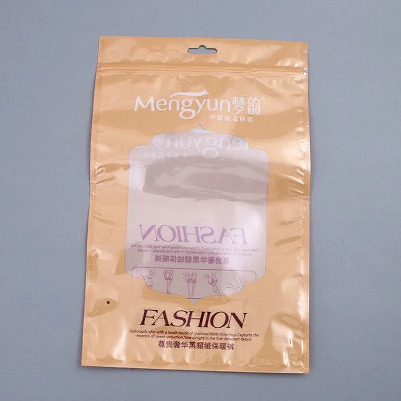 Custom yellow pink self-styled packaging bag for pantyhose packaging