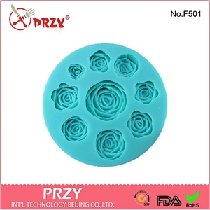 9 Roses fondant mold,cake silicone mold,roses chocolate mold