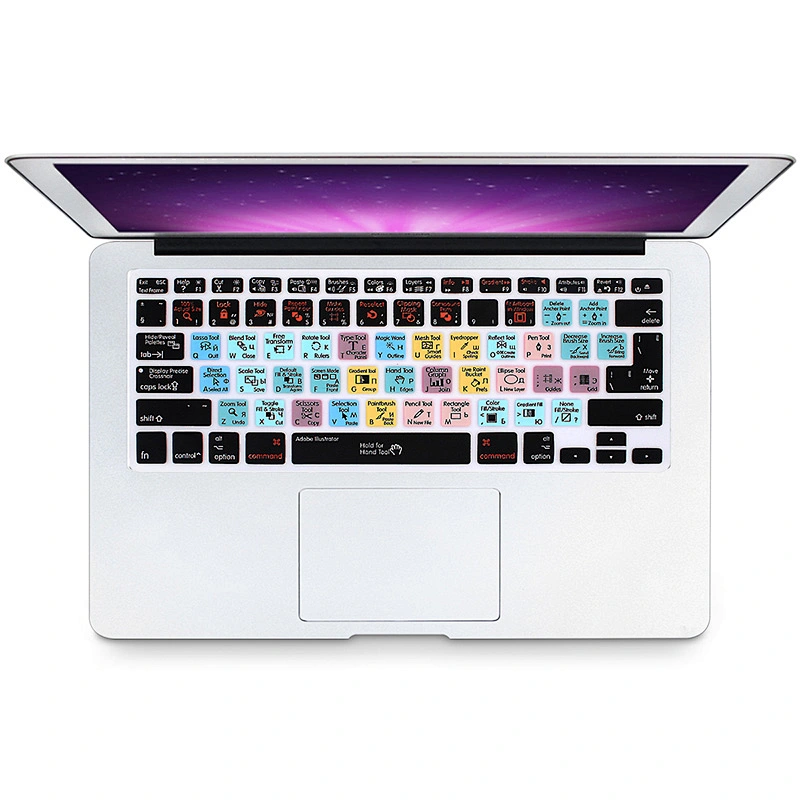 China Supplier Ado be Illustrator AI Hotkeys silicone keyboard skinKeyboard Protector Russian Custom Keyboard Skin For macbook