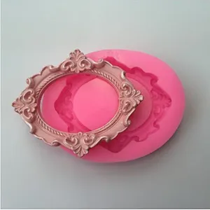 Mirror  Fondant Cake Mould Cookies Sugarcraft Decoration Silicone Mold  Frame Aroma Stone Molds