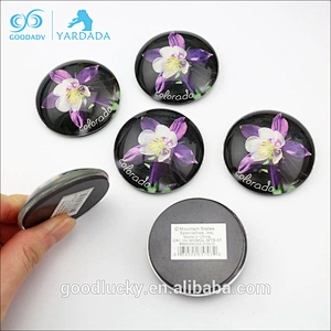 2018 new style customized dome crystal glass fridge magnet