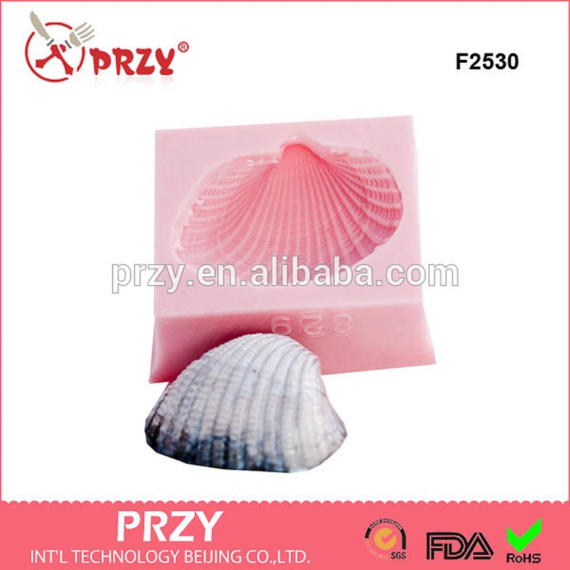 F2530 New Design Sea Shell Beach Shape Silicone Fondant Cake Decoration Mold