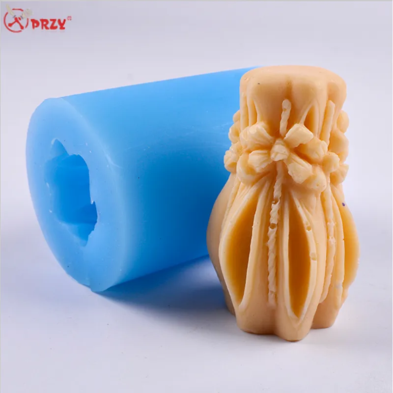 Creative 3d Silicone Candle Mold Vase Shape Handmade Crafts Resin Clay Soap Molds