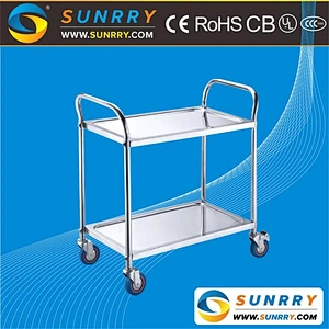 2018 Hot sale stainless steel mobile hand push food cart and dining serving cart