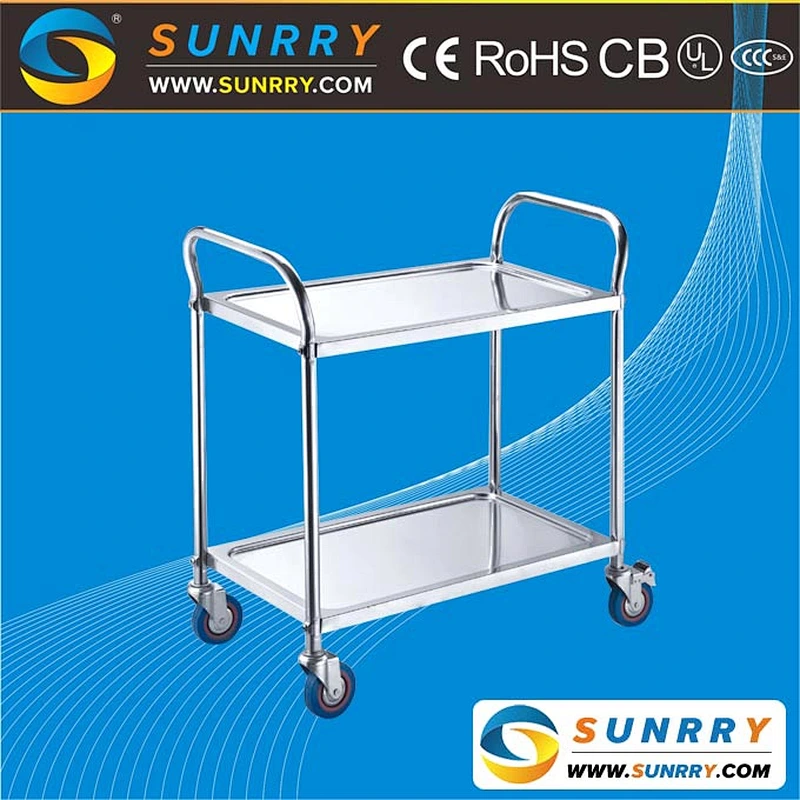 2018 Hot sale stainless steel mobile hand push food cart and dining serving cart