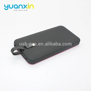 5000mah Plastic black and white Color Rechargeable Power Bank