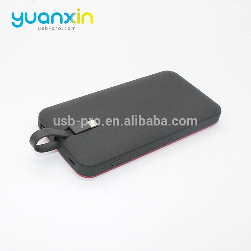 5000mah Plastic black and white Color Rechargeable Power Bank