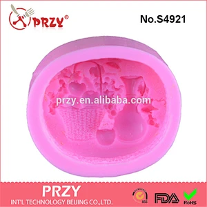 S4921 oval shaped silicone soap mold Fruit vase soap mold silicone molds
