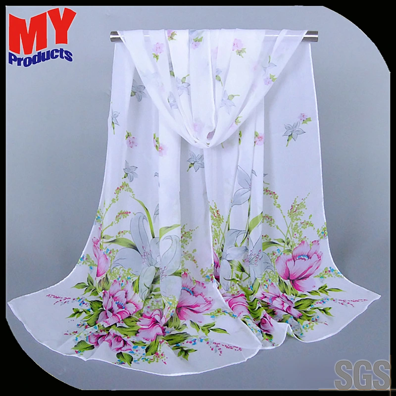 Silk Scarf Printing Materials Woman Camel Printed Scarf Embroidery Hijabarab Tudung Hijab