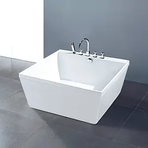 Modern Cheap Freestanding Square Shape Clear Acrylic Soaking Bathtub