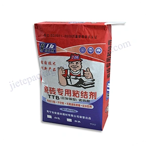 Customized multi-layer kraft paper block bottom stand up cement packaging bag 20kg for sale