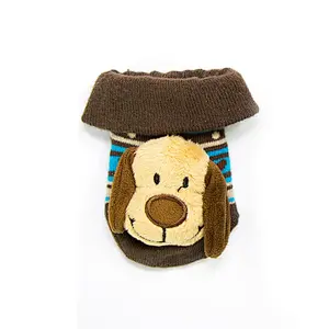 Autumn Winter wholesale kids manufacturers Newborn non slip floor lovely cartoon cat bear coral velvet Baby shoe Socks