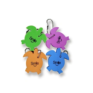 Promotional fashion cute eva foam keychain custom logo metal key ring personality souvenir gift