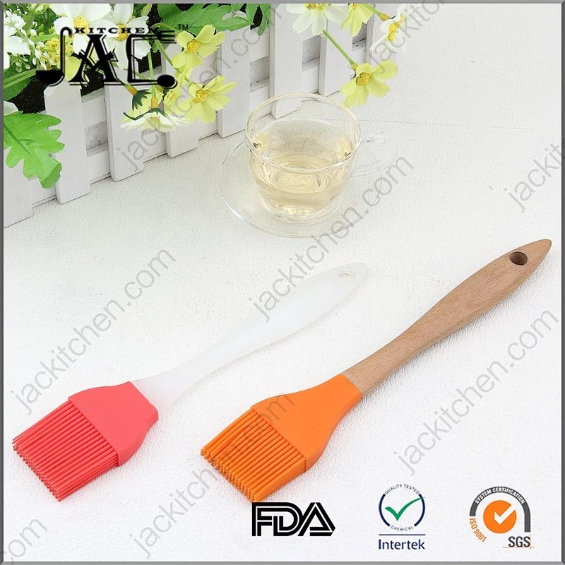 Premium Grade Silicone Basting Brush with Wood Handle
