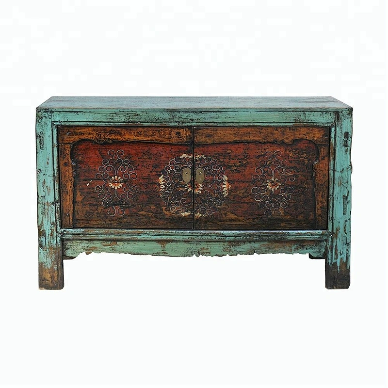 wholesale chinese antique lacquered reproductionwooden lobby sideboard mongolian living room furniture