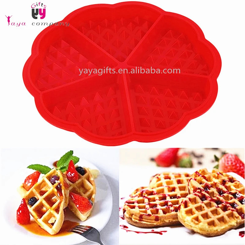 Microwave Safe Red Waffle Mold Silicon Cake Pan Mold