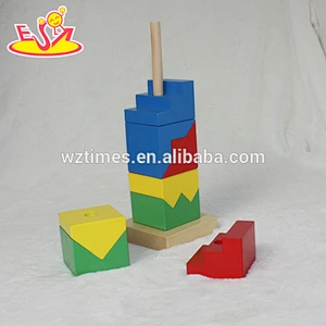 buntes hölzernes Stapelspielzeug des Babys Baby für Bildung W13E070