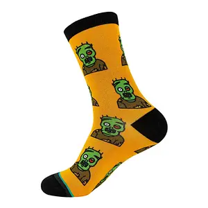 Custom Bamboo  Halloween Design Your Own Printing Photo  Ready Novelty Product Crew Crazy  Socks Personalized Stockings