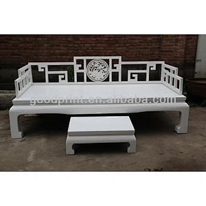 Chinese Antique White single Bed sofa
