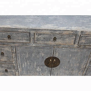 chinese antique reproduction distressed grey storage buffet store furniture