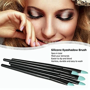 JZG 5pcs Silicone Makeup Brush Set Professional Eyeshadow Brush Kit Facial Cosmetic Tools