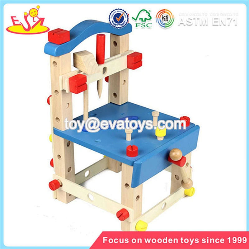 wholesale creative kids wooden tool basket toy intelligence baby wooden tool basket set toy W03D027