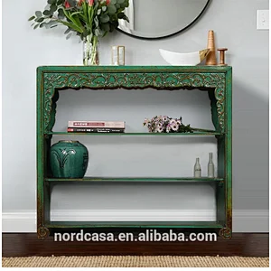 chinese antique reproduction furniture painted shelf cabinet