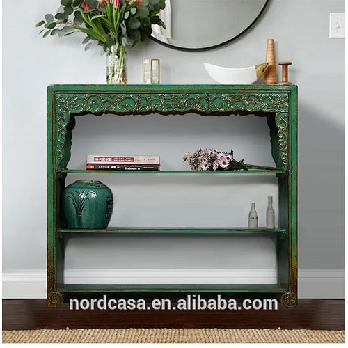 chinese antique reproduction furniture painted shelf cabinet